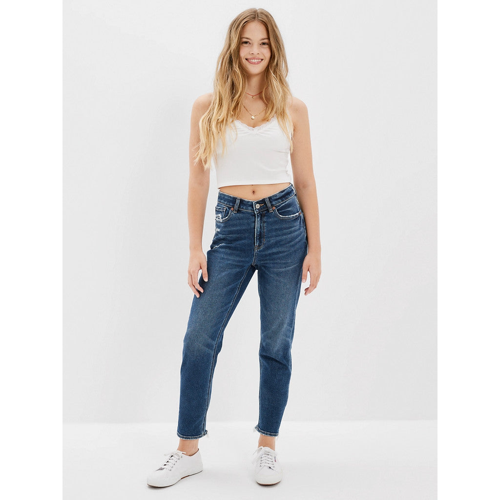 กางเกงยีนส์ผู้หญิง V-Rise Mom Jeans