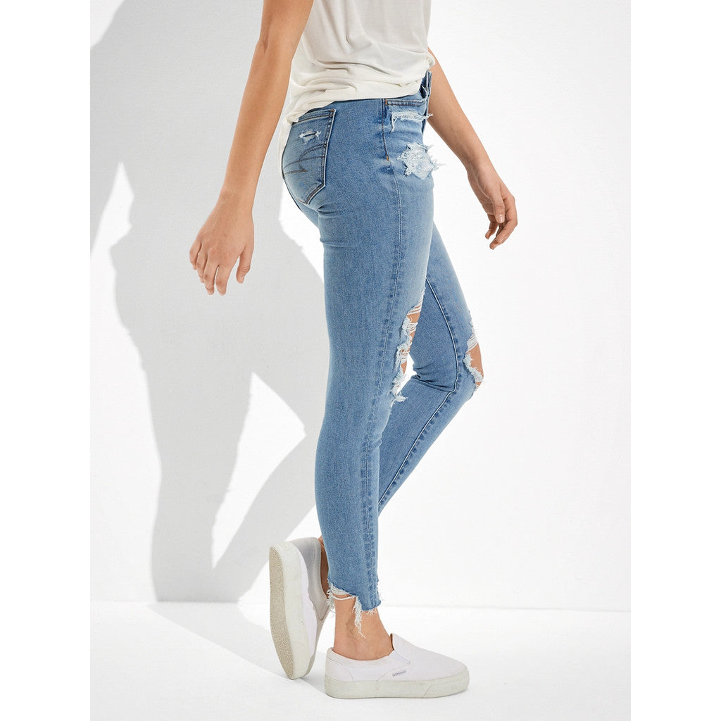 กางเกงยีนส์เจกกิ้งเอวสูงผู้หญิง Hi-Rise Jegging Crop