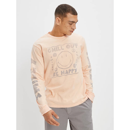 เสื้อยืดผู้ชาย G Smiley Third Party Ls Set In Tee- Magic White Tumble