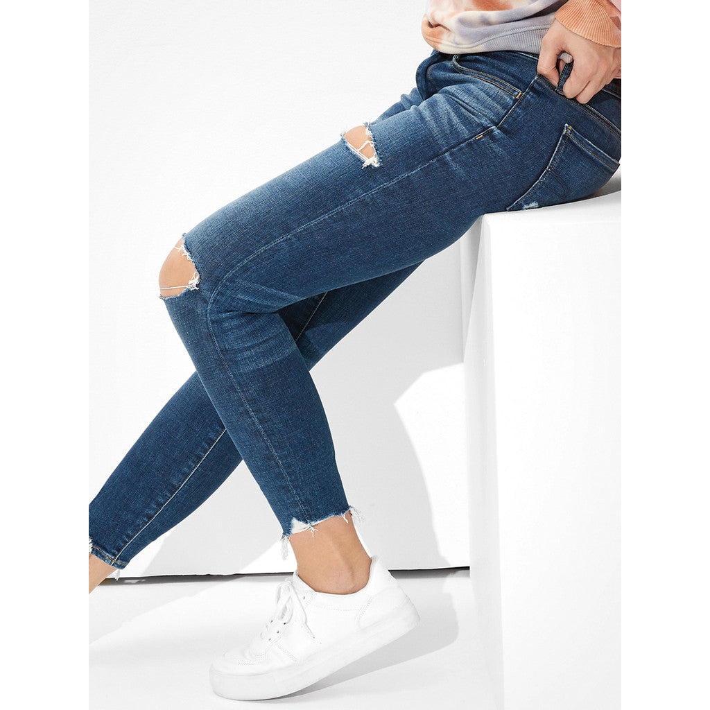 กางเกงยีนส์เจกกิ้งผู้หญิง Jegging Crop