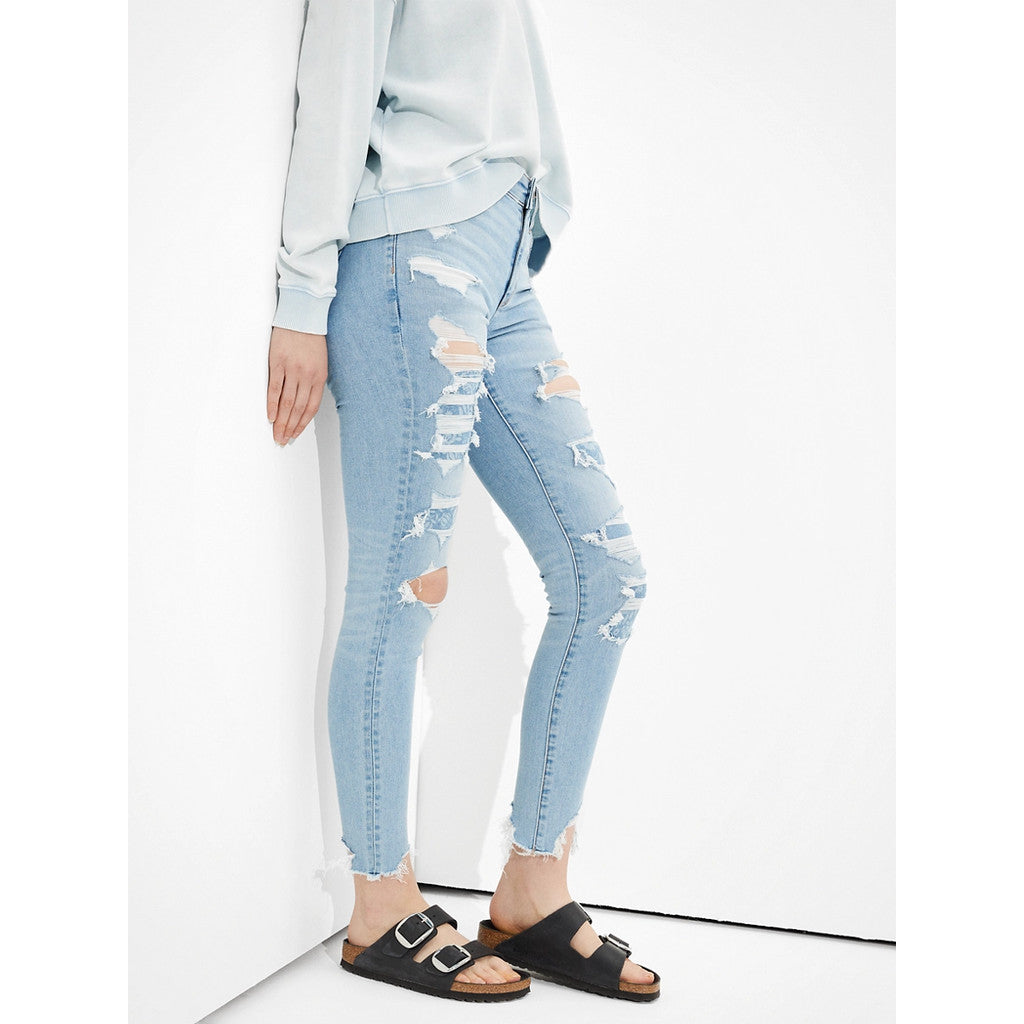 กางเกงยีนส์เจกกิ้งเอวสูงผู้หญิง Hi-Rise Jegging Crop