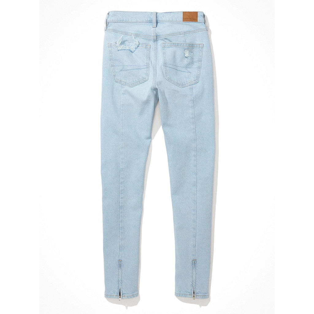 กางเกงยีนส์ผู้หญิง 90S Skinny Jeans - Zipper Hem