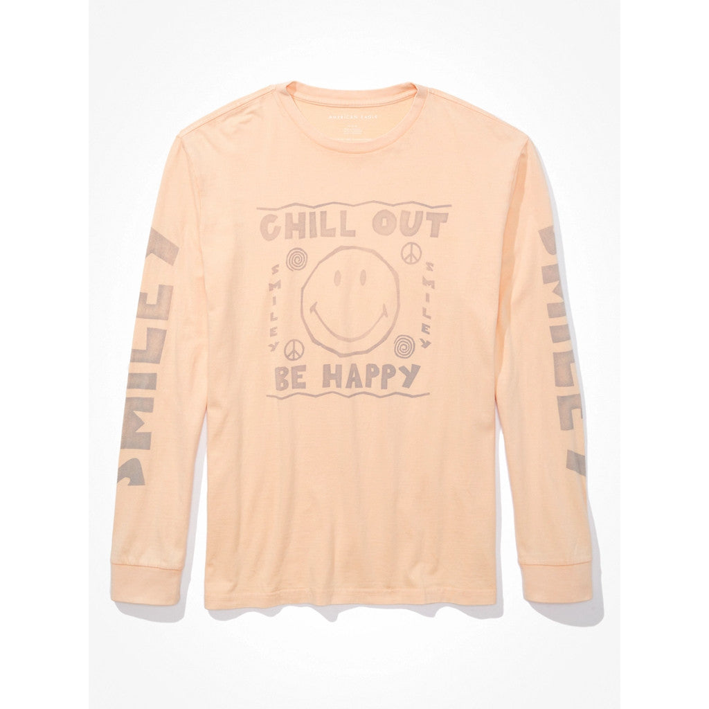 เสื้อยืดผู้ชาย G Smiley Third Party Ls Set In Tee- Magic White Tumble