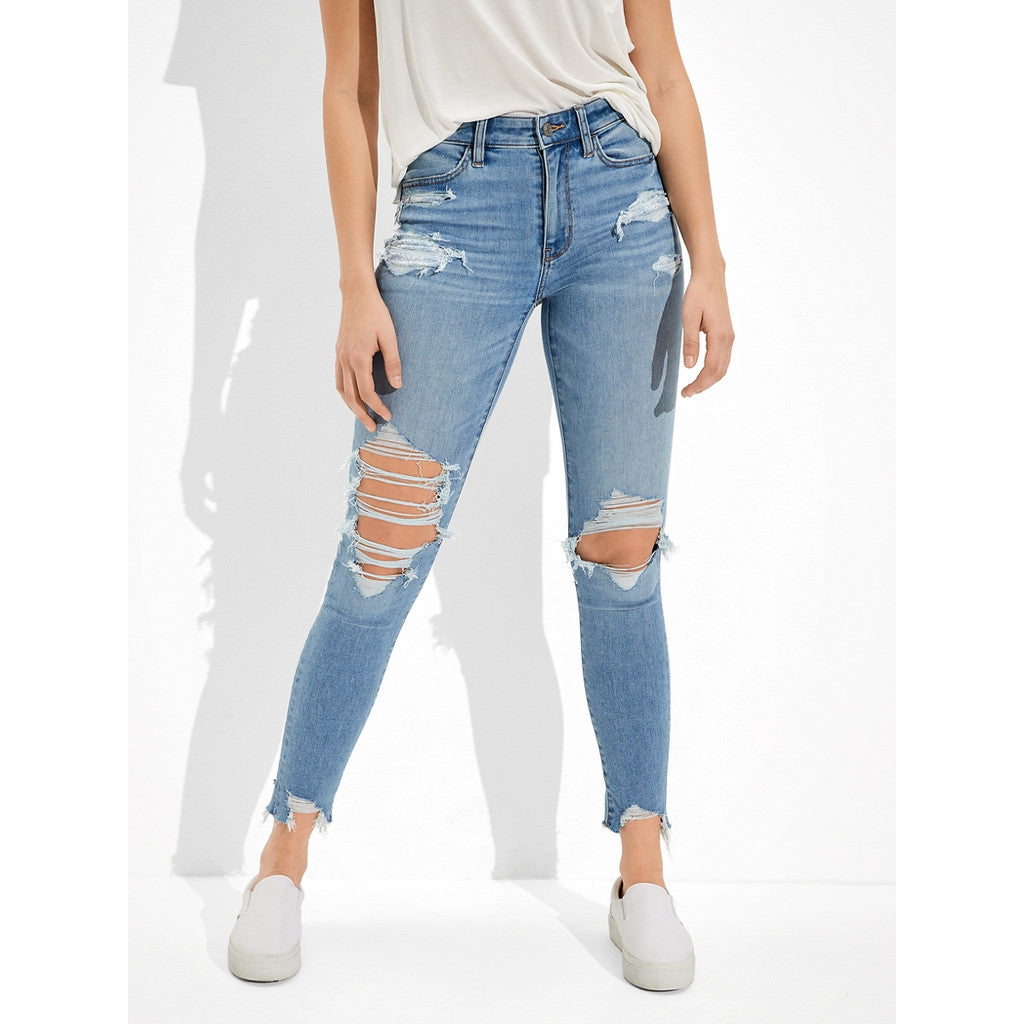 กางเกงยีนส์เจกกิ้งเอวสูงผู้หญิง Hi-Rise Jegging Crop