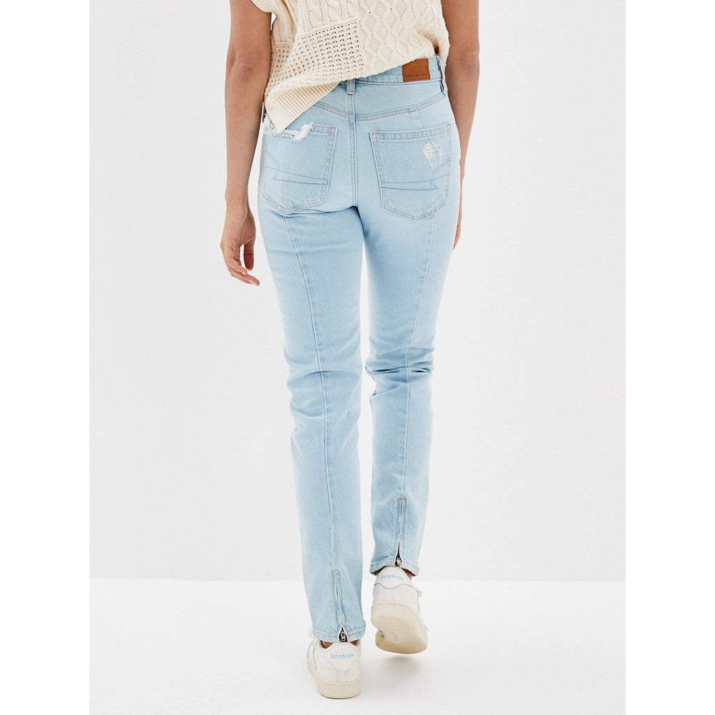 กางเกงยีนส์ผู้หญิง 90S Skinny Jeans - Zipper Hem