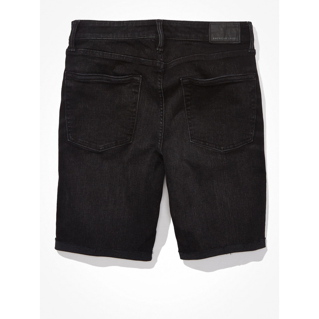 กางเกงยีนส์ขาสั้นผู้ชาย Black Wash W/ Destroy Denim Cutoff Short