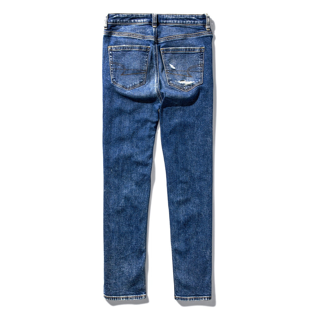 กางเกงยีนส์ผู้หญิง Mom Straight Jeans - Asym Waistband - Intl