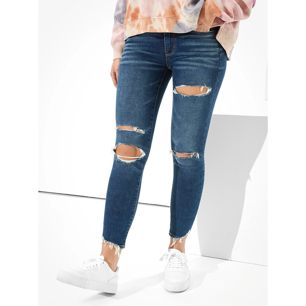 กางเกงยีนส์เจกกิ้งผู้หญิง Jegging Crop