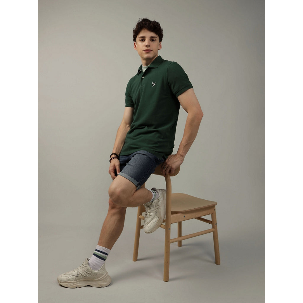 เสื้อโปโลผู้ชาย P-Slim Fit Solid Flex Polo W/ New Icon - Intl
