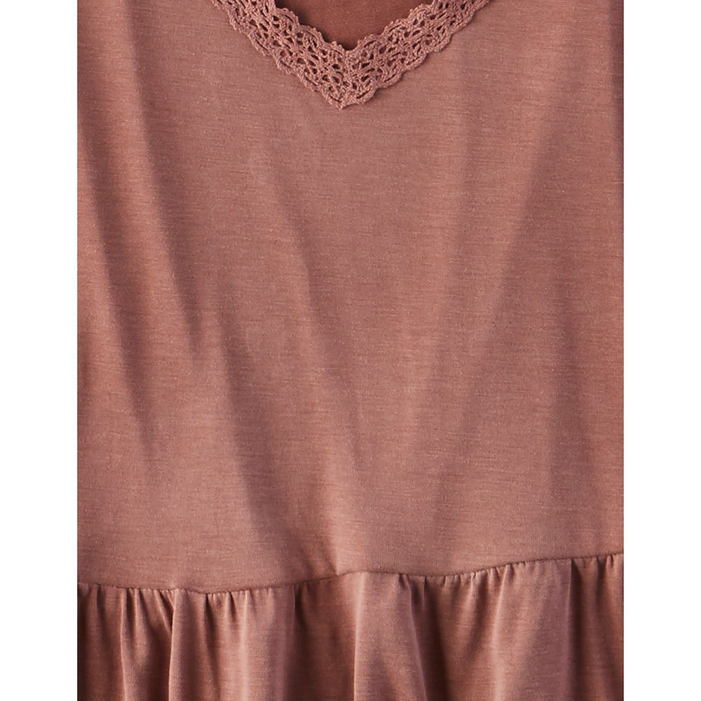 V Nk Oversized Peplum Sueded Tank Top