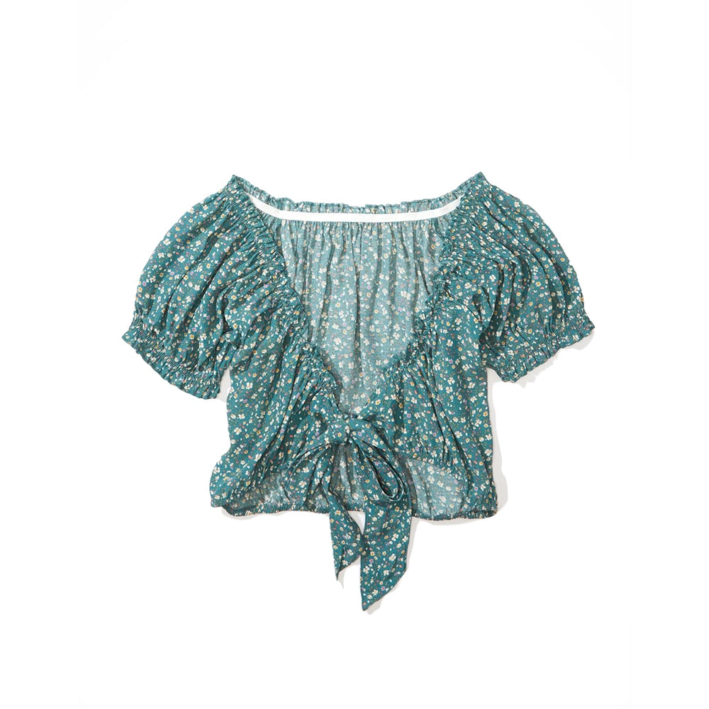 เสื้อเปิดไหล่ Cropped Tie Back