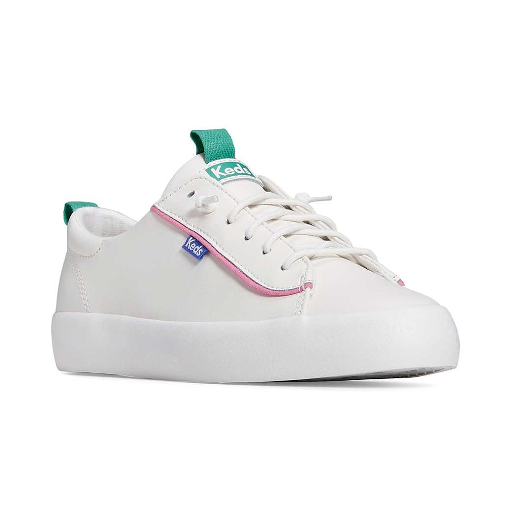 รองเท้าผ้าใบหนัง  รุ่น Kickback Leather Pop Binding