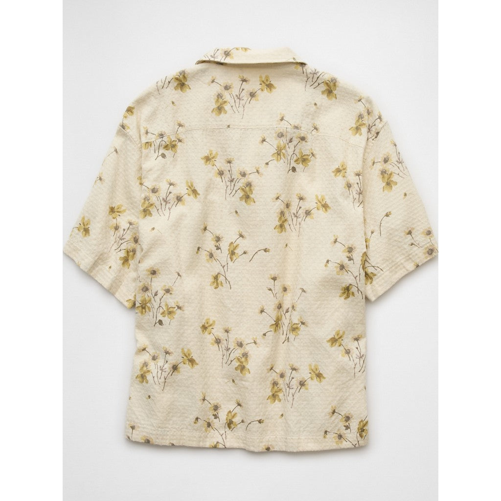 เสื้อเชิ้ตผู้ชาย Ss Oversized Camp Collar Tutor Dobby Print