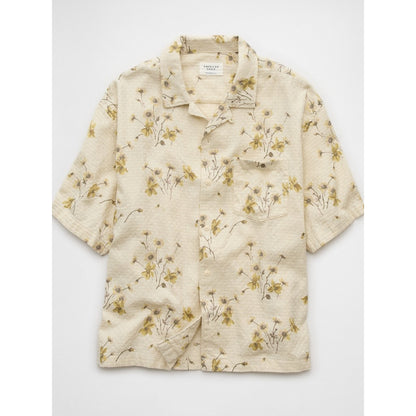 เสื้อเชิ้ตผู้ชาย Ss Oversized Camp Collar Tutor Dobby Print