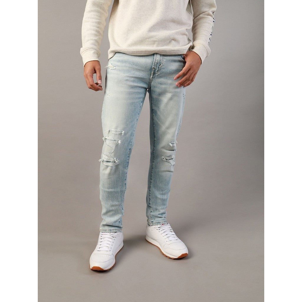กางเกงยีนส์ผู้ชาย Light Destroy W/ Glue Back Skinny Fit
