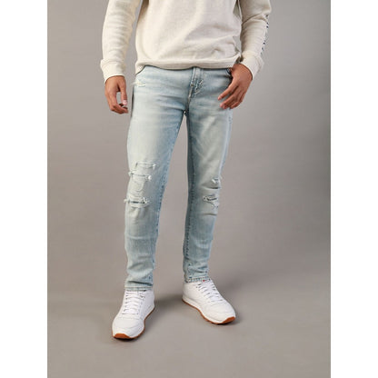 กางเกงยีนส์ผู้ชาย Light Destroy W/ Glue Back Skinny Fit
