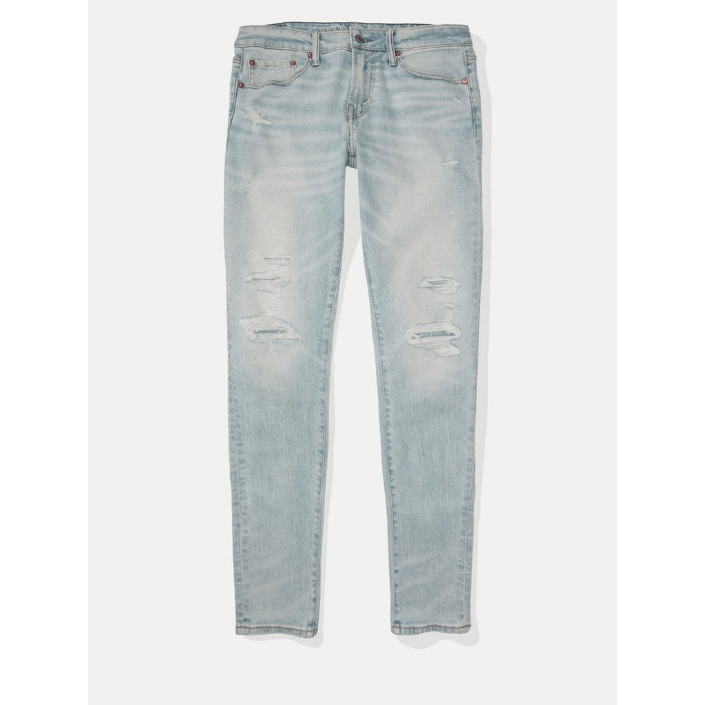 กางเกงยีนส์ผู้ชาย Light Destroy W/ Glue Back Skinny Fit