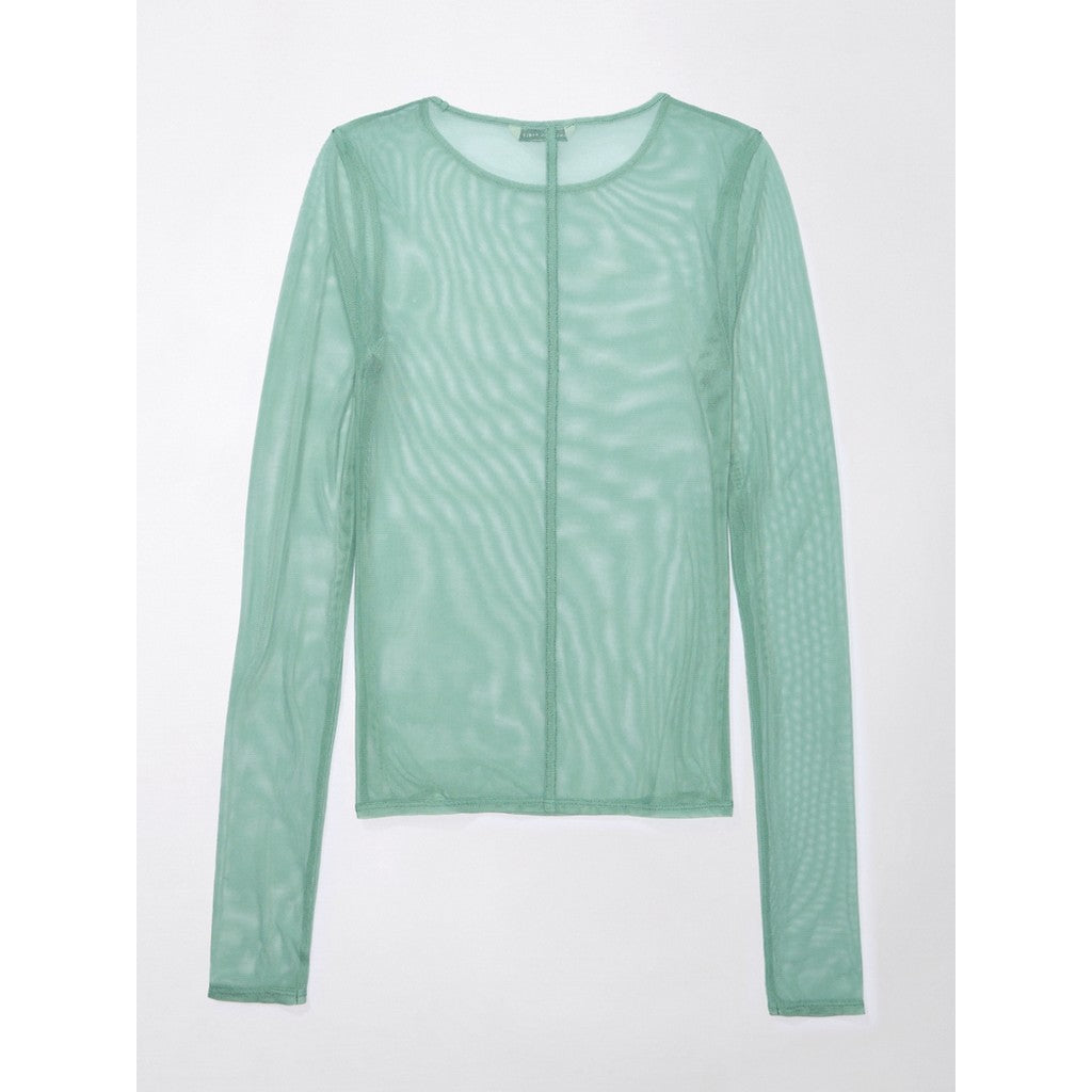 เสื้อยืดผู้หญิง 8873 Ls Crew Neck Mesh Top