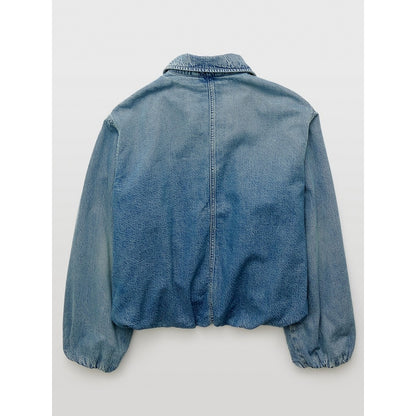 เสื้อแจ็คเก็ตผู้หญิง  Denim Bubble Bomber
