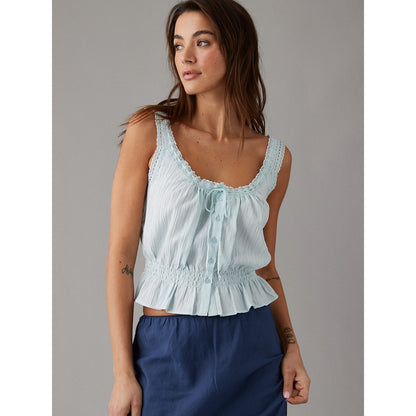 เสื้อคามิผู้หญิง 5653 Button Through Lace Cami