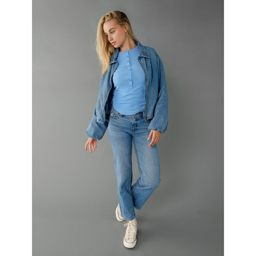 เสื้อแจ็คเก็ตผู้หญิง  Denim Bubble Bomber
