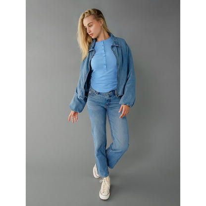 เสื้อแจ็คเก็ตผู้หญิง  Denim Bubble Bomber