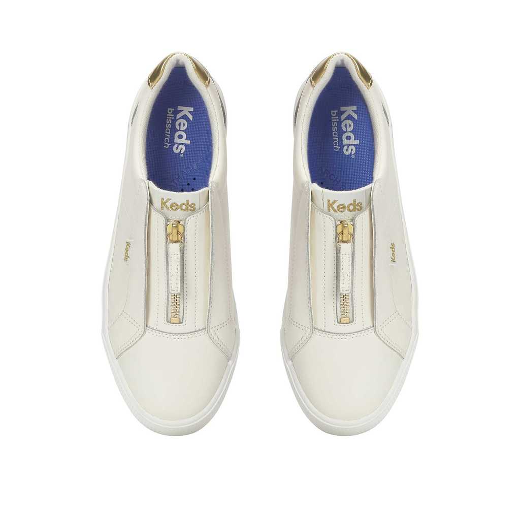 รองเท้าผ้าใบหนัง ผู้หญิง รุ่น Pursuit Zip Leather Metallic Heel