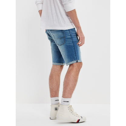 กางเกงยีนส์ขาสั้นผู้ชาย Medium Wash W/ Small Destroys Denim Cutoff Short
