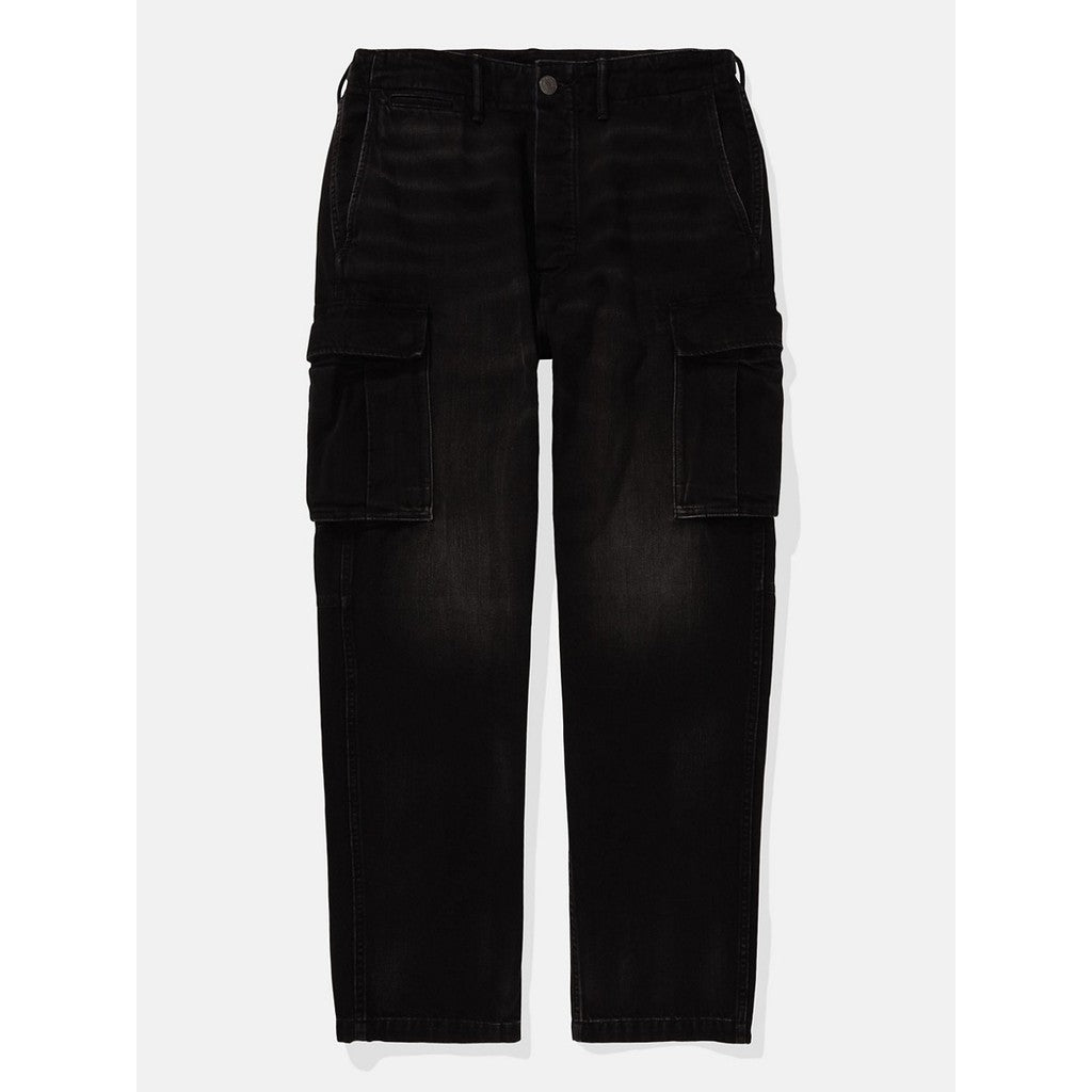 กางเกงยีนส์ผู้ชาย Intl Exclusive Black Athletic Loose Cargo
