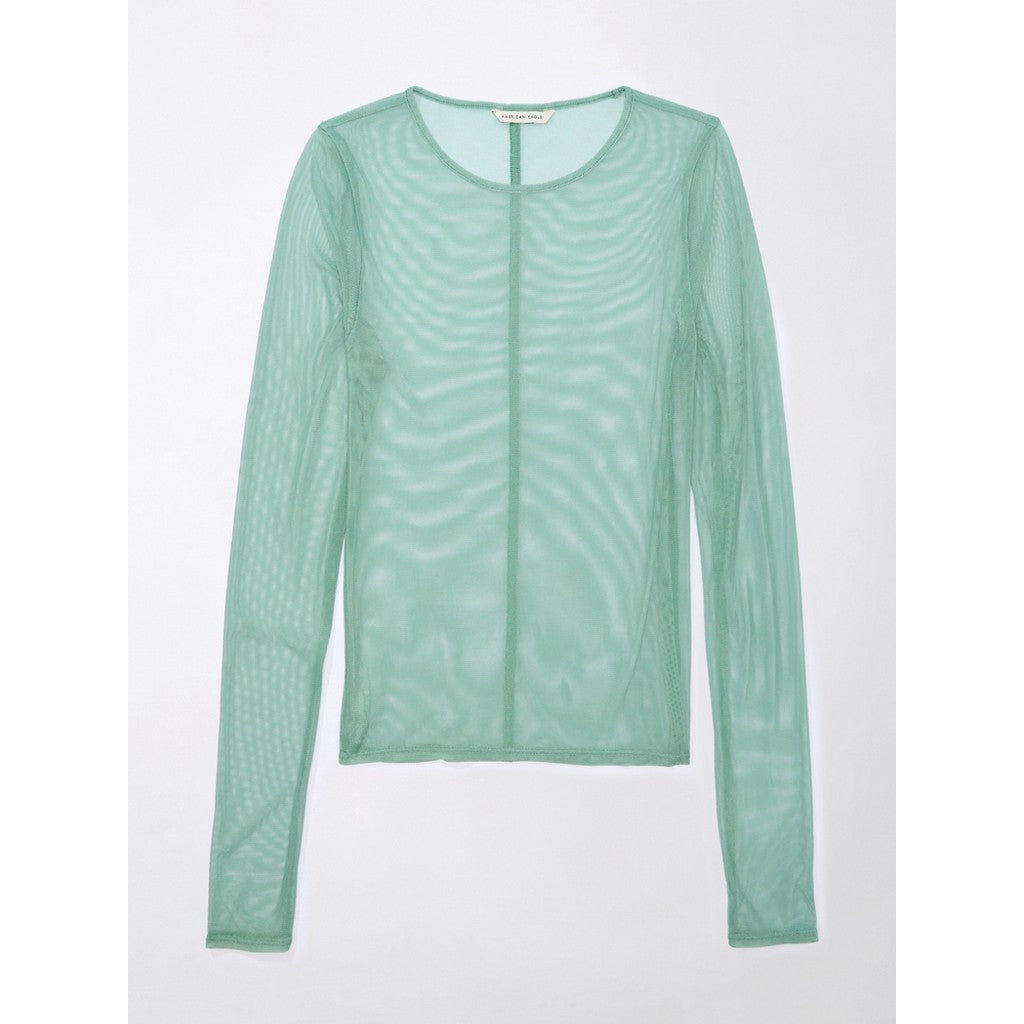 เสื้อยืดผู้หญิง 8873 Ls Crew Neck Mesh Top