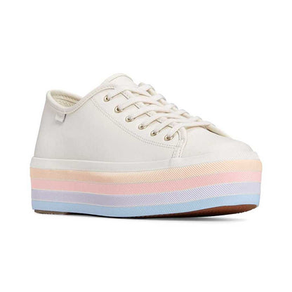 รองเท้าผ้าใบหนัง ผู้หญิง รุ่น Triple Up Leather Multi Stripe Foxi