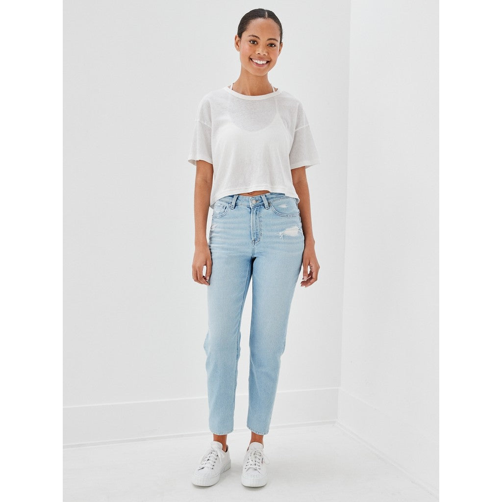 กางเกงยีนส์ผู้หญิง V-Rise Mom Jeans