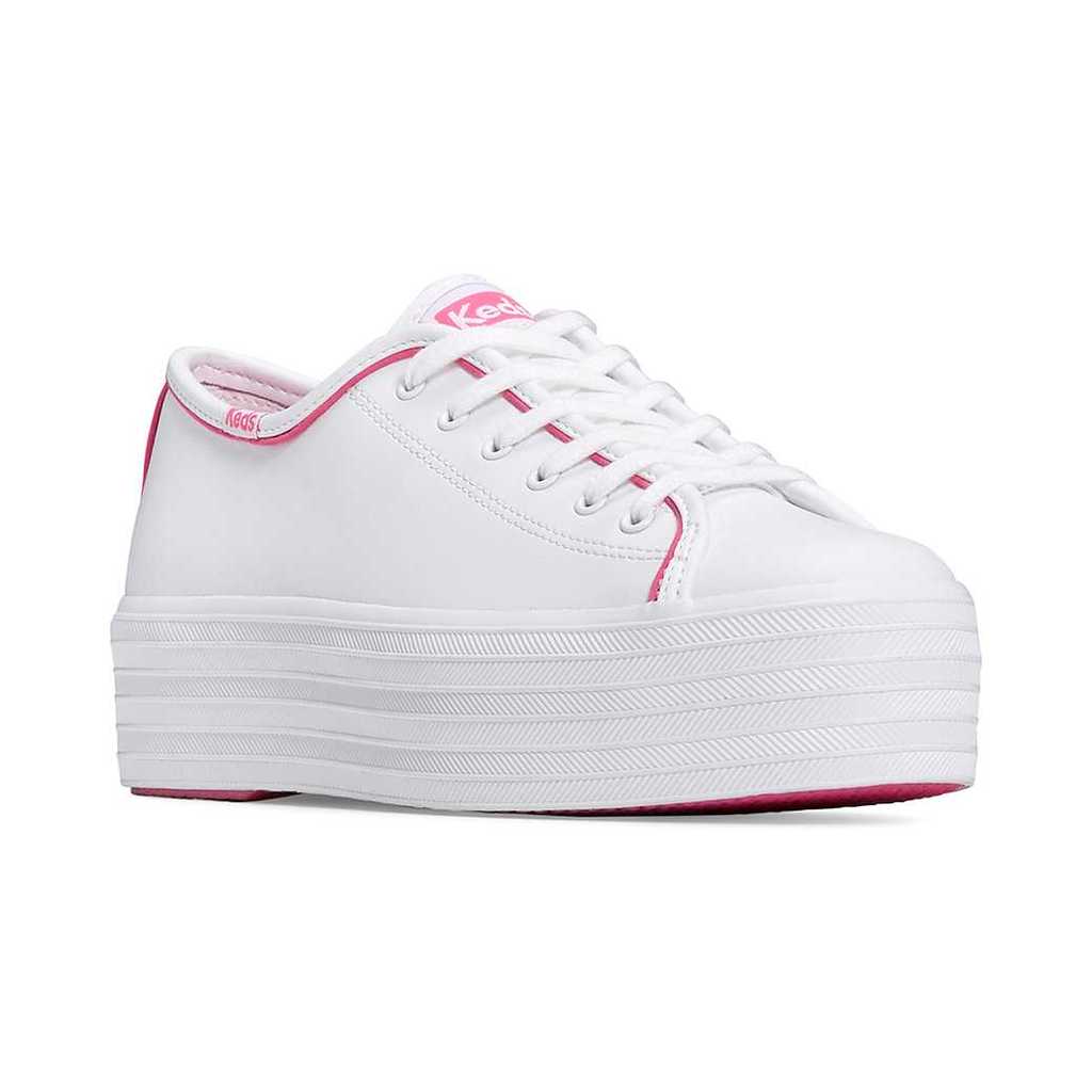 รองเท้าผ้าใบหนัง ผู้หญิง รุ่น Triple Up Leather Pop Binding