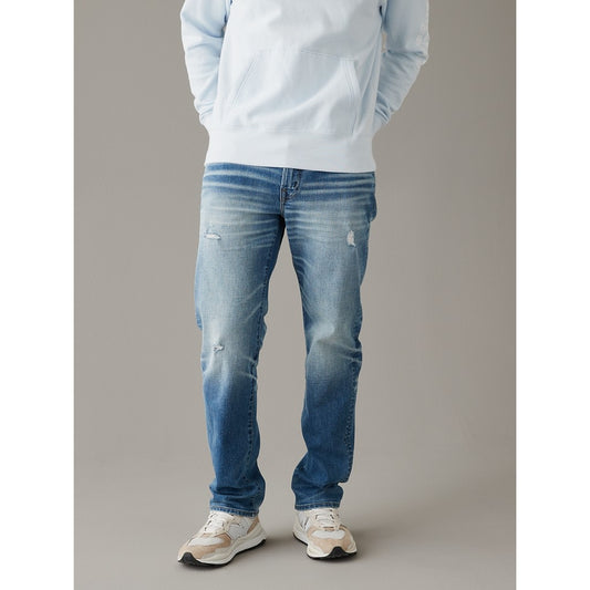 กางเกงยีนส์ผู้ชาย Medium Destroy Slim Straight