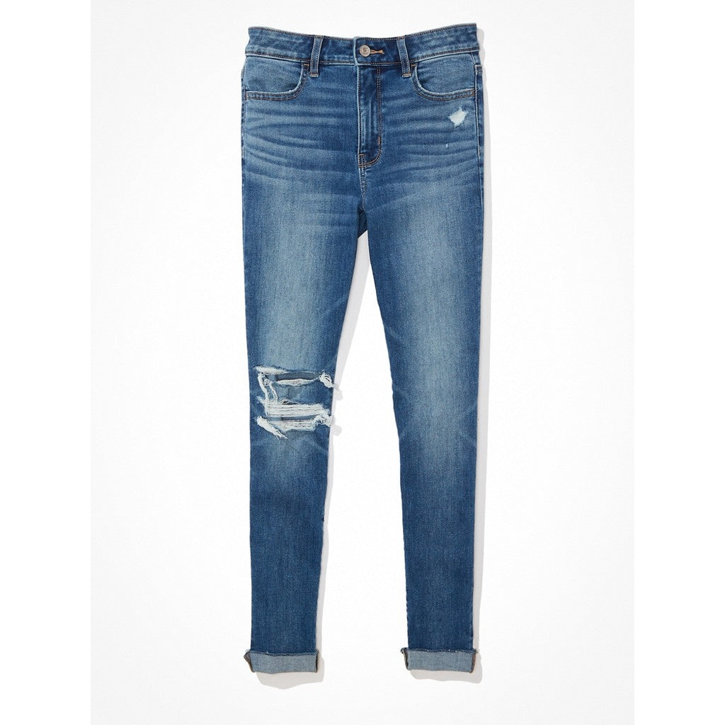 กางเกงยีนส์เจกกิ้งเอวสูงผู้หญิง High Rise Jegging Crop