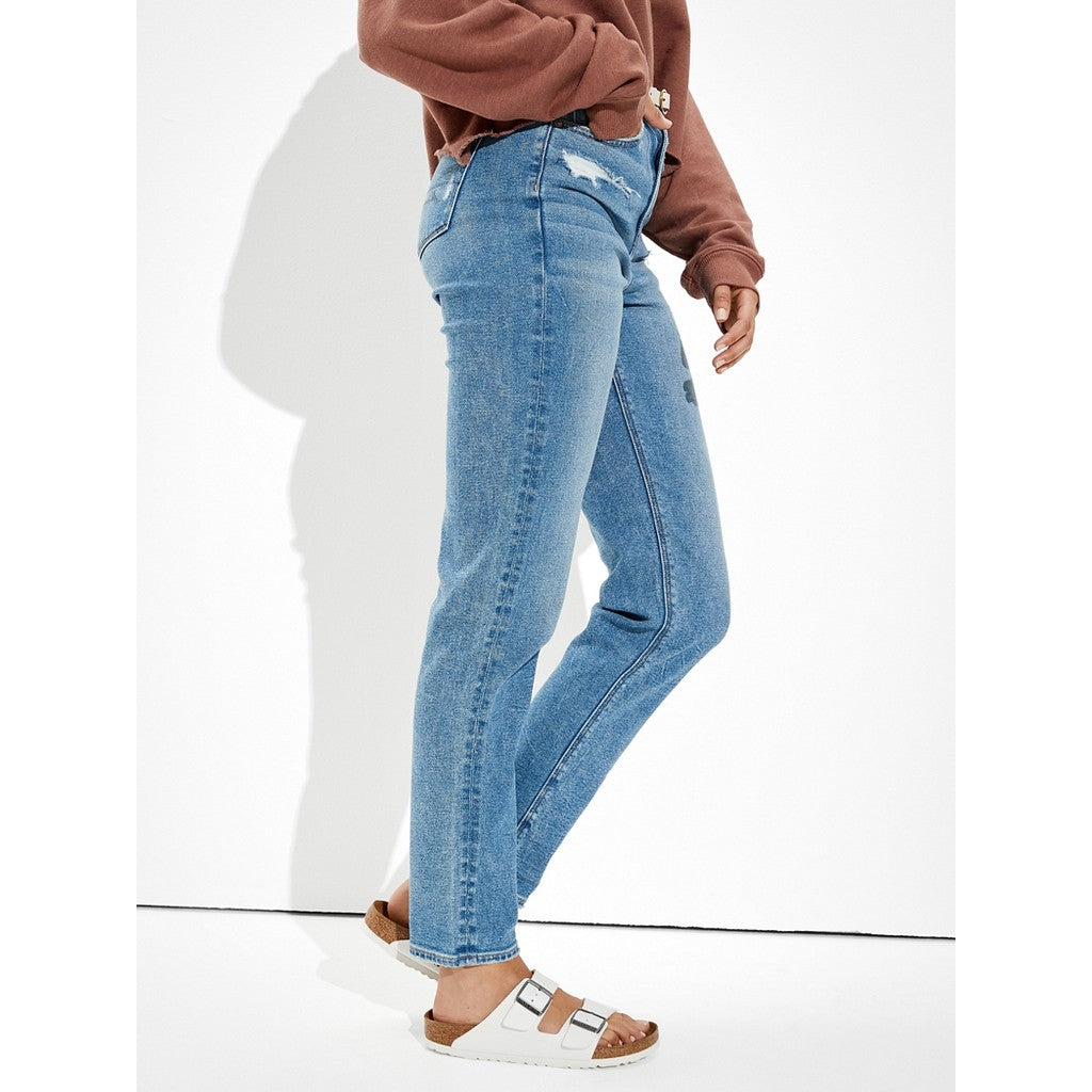 กางเกงยีนส์ผู้หญิง Mom Straight