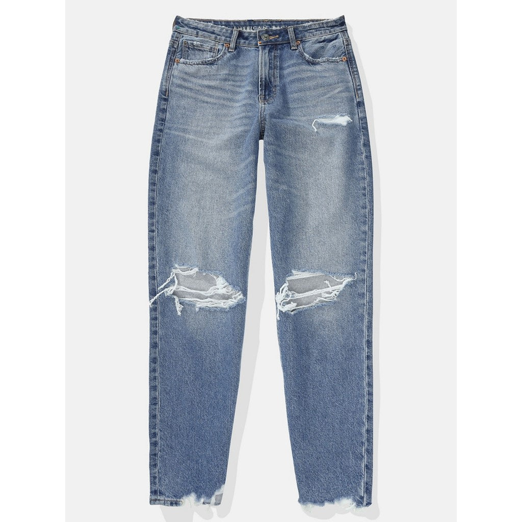 กางเกงยีนส์ผู้หญิง Mom Straight Jeans - Intl