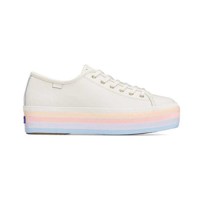 รองเท้าผ้าใบหนัง ผู้หญิง รุ่น Triple Up Leather Multi Stripe Foxi