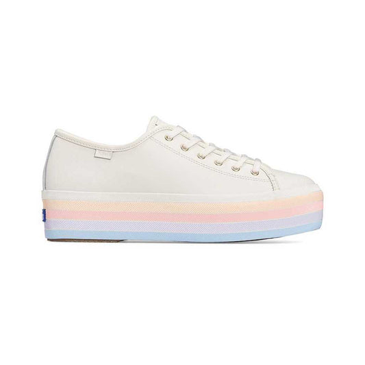 รองเท้าผ้าใบหนัง ผู้หญิง รุ่น Triple Up Leather Multi Stripe Foxi