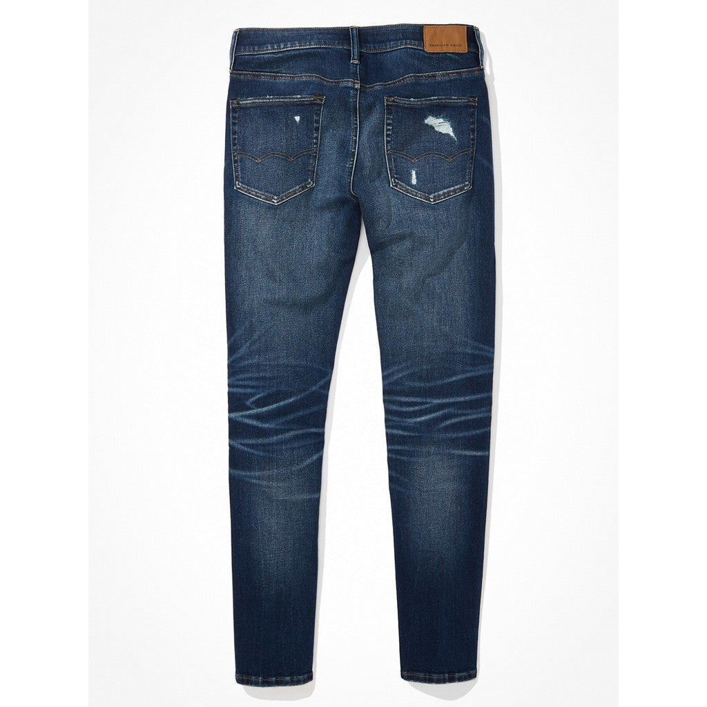 กางเกงยีนส์ผู้ชาย Dark Mended Athletic Skinny Fit