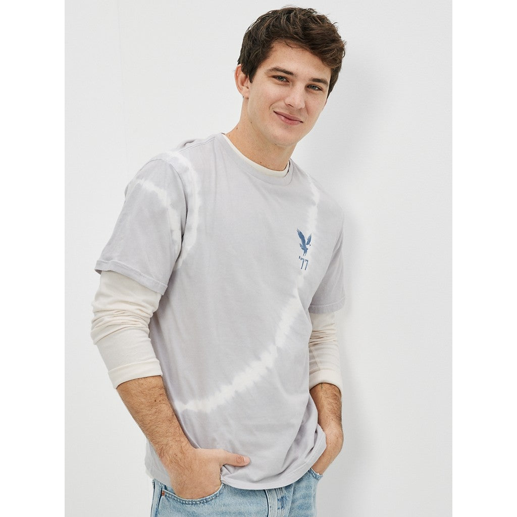 เสื้อยืดผู้ชาย Ss Set In Tee- Diagonal Stripe Tie Dye - 160Gsm