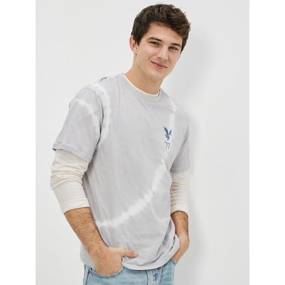 เสื้อยืดผู้ชาย Ss Set In Tee- Diagonal Stripe Tie Dye - 160Gsm