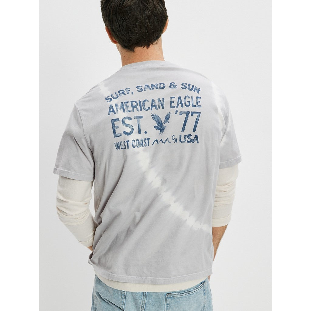 เสื้อยืดผู้ชาย Ss Set In Tee- Diagonal Stripe Tie Dye - 160Gsm