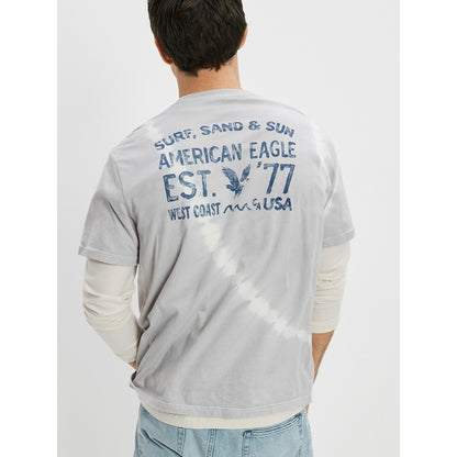 เสื้อยืดผู้ชาย Ss Set In Tee- Diagonal Stripe Tie Dye - 160Gsm