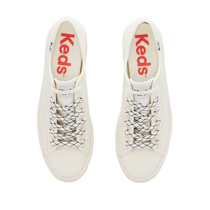 รองเท้าผ้าใบหนัง ผู้หญิง รุ่น Triple Kick Leather Bottom Foxing Stripe