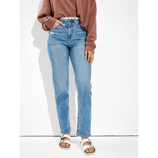 กางเกงยีนส์ผู้หญิง Mom Straight