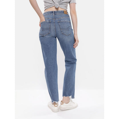 กางเกงยีนส์ผู้หญิง Mom Straight Jeans - Intl