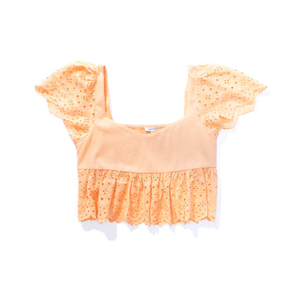 Ruffle Slv Babydoll Blouse