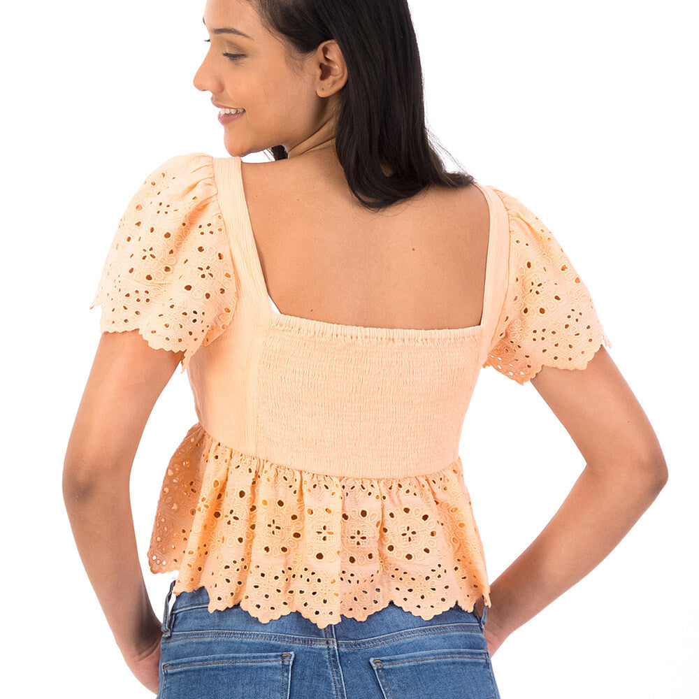 Ruffle Slv Babydoll Blouse