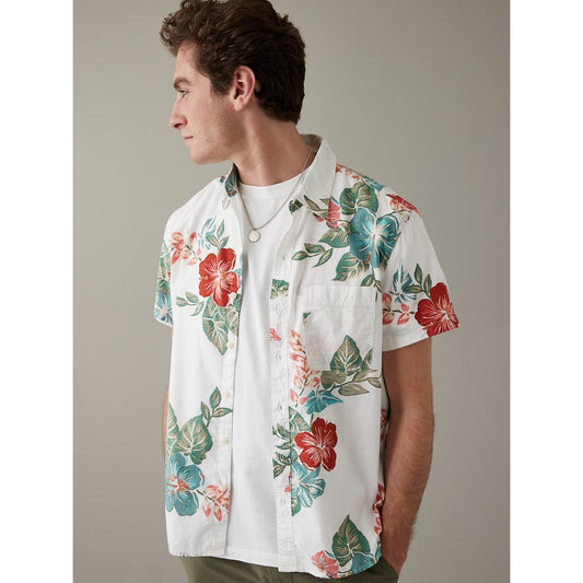 เสื้อเชิ้ตผู้ชาย Rio Floral Reverse Printed Twill Shirt